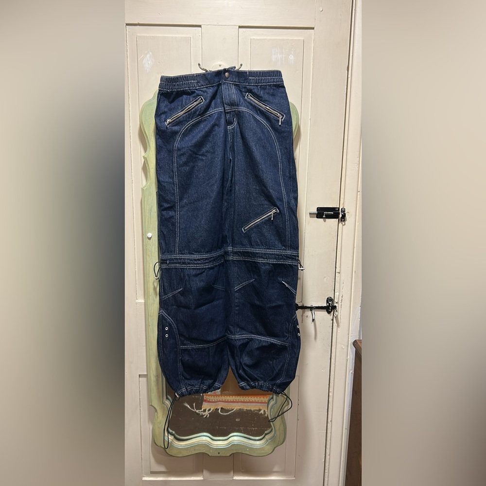 Silence + Noise Indigo Denim cargo pants